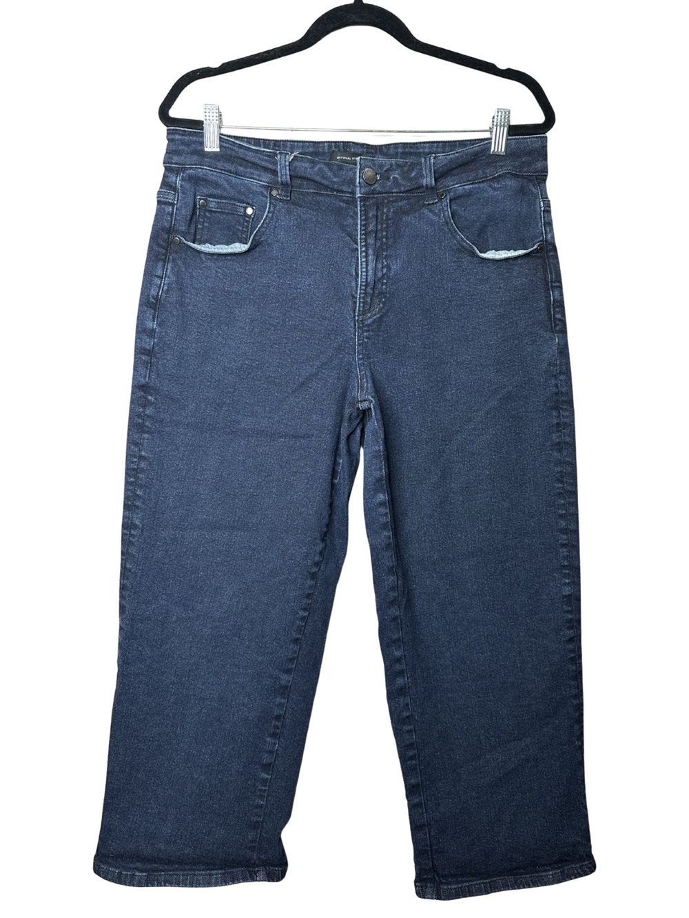Universal Standard Bae Boyfriend Crop Jeans Dark Indigo 27” Size 12